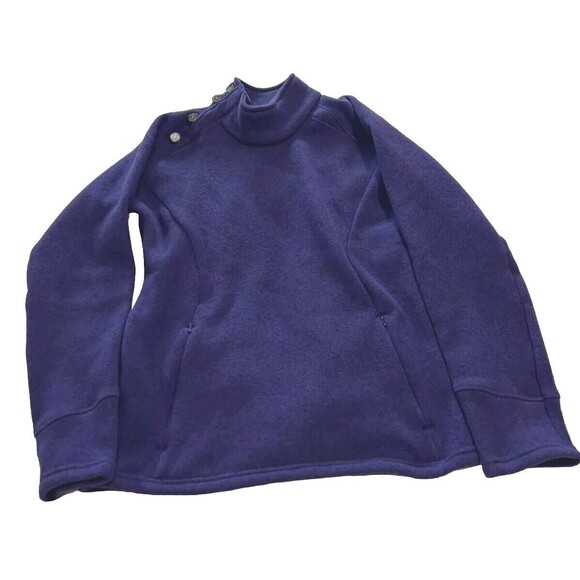 Cabelas Womens Fleece Pullover Sweatshirt Purple Size: L Hip Length Mock Neck - Picture 4 of 12